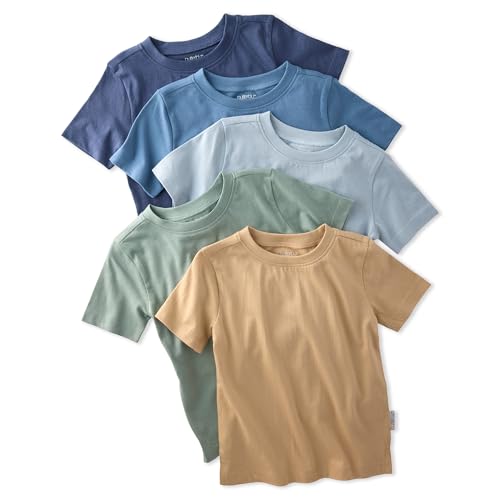 Butterblu Taylor 5-Pack Short Sleeve T-Shirts 100% Organic Cotton for Boys & Girls Terra 18 Months