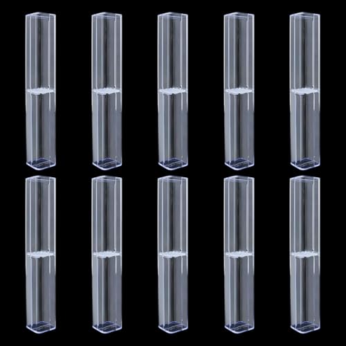 10 peças de estojo de acrílico transparente reutilizável para armazenamento de lápis, suporte de caneta única para escritório em casa, papelaria