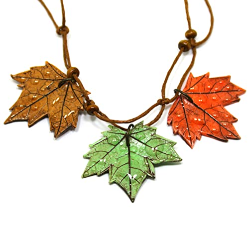 Fall leaves necklace Handmade boho autumn choker ...