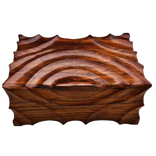 Image of Wooden Box| Jewellery Box| Decorative Case| Kit| Vanity| Organiser For Women, Necklaces, cash, gold (11X7 Inches, Power Crowning)