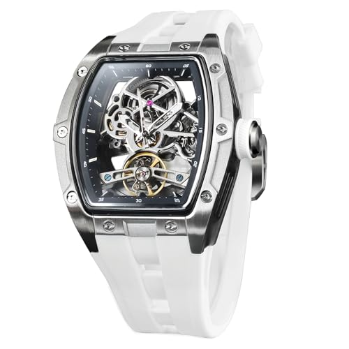 FORSINING Men's Automatic Watch with Mechanical Movement, Skeleton Dial