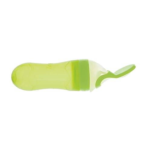 Miniatura 2 de Nuby Garden Fresh - Alimentador de silicona con cuchara y cubierta higiénica, los colores pueden variar, Verde