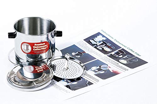 Vietnamese Drip Coffee Maker Filter. Single Cup Serve. INOX.(1, Small) (in Many Sizes)