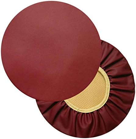 ALoveTree 2PC 14in Round Bar Stool Cover Watedrproof Faux Leather Stool Slipcover Anti-Slip Round Seat Cove…