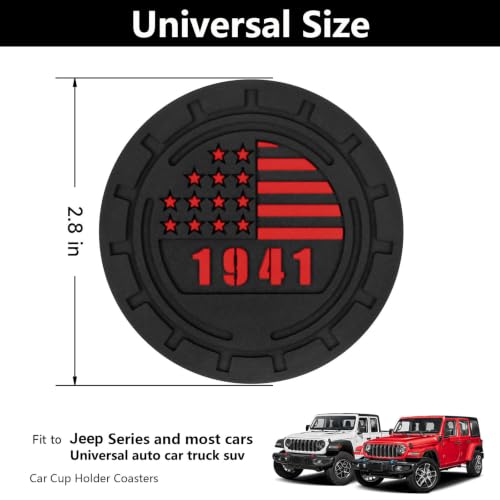 Portavasos para Carro con Bandera Americana Rojo de Silicona miniatura 4