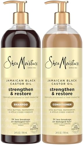SheaMoisture Jamaican Black Castor Oil Shampoo and Conditioner, 24 Oz Ea