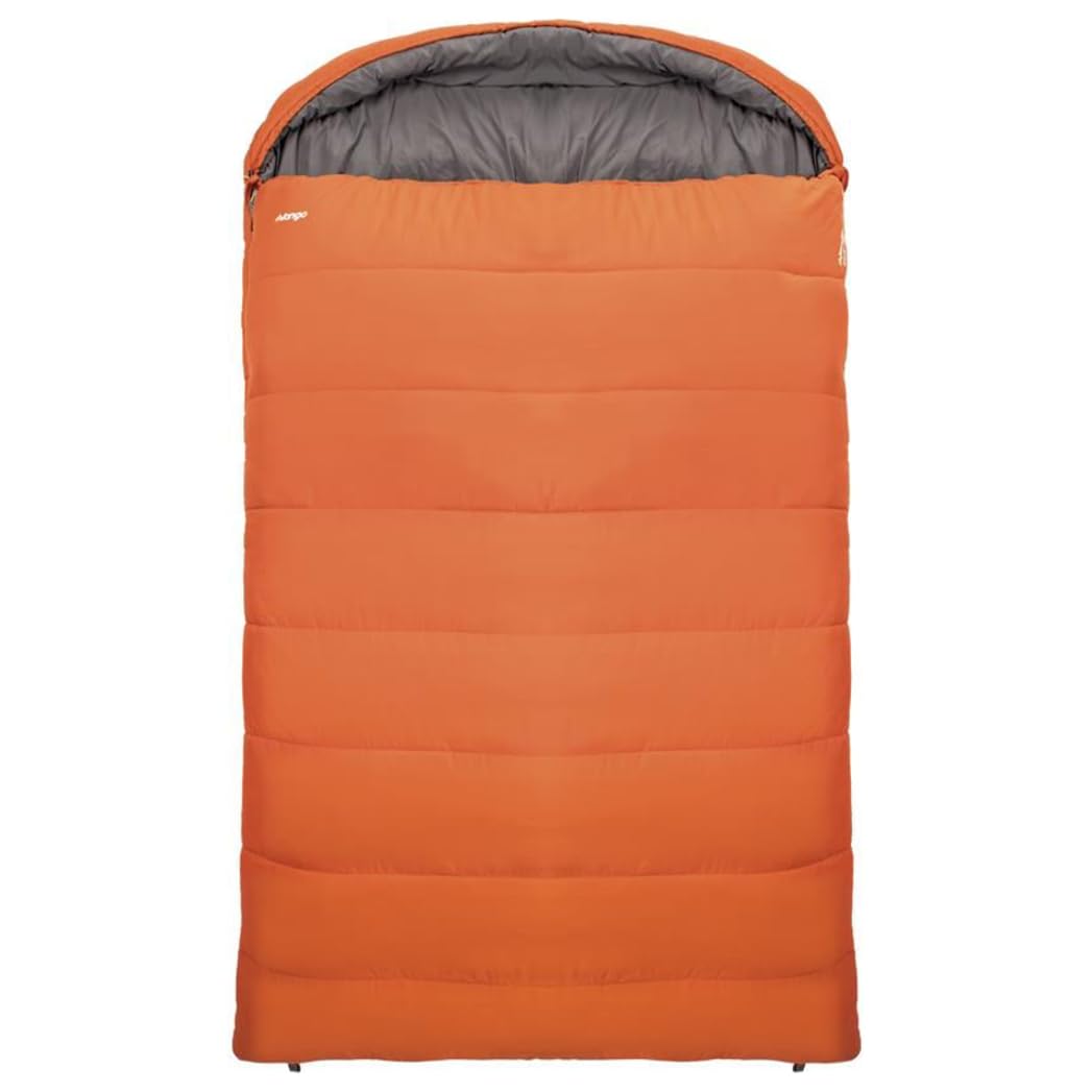 Vango Stellar Grande Double Square Sleeping Bag with Shaped Hood, Insulated, Soft Smooth Polair Lining and Shell, Zip Guard, Double Layer Construction for Extra Warmth 3 Season