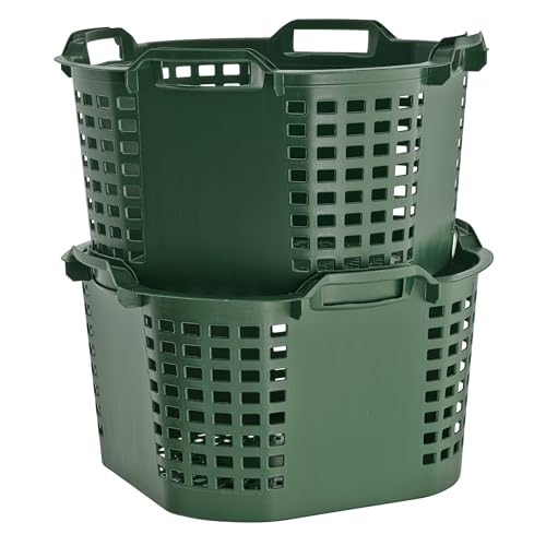 BURI 2x Erntekorb Gartenkorb lebensmittelecht - 50L Kartoffelkorb...