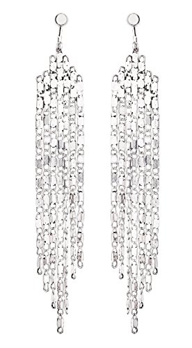 Clip su orecchini - Argento placcato con catene