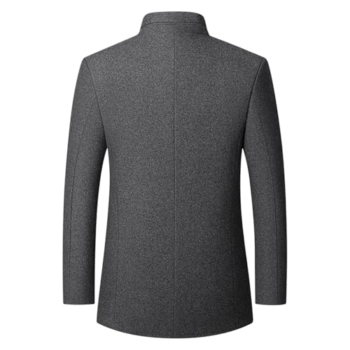 Cambkatl Men's Stand Collar Single Breasted Blazers Slim Fit Woolen Suit Jackets Casual Sports Coat with Pockets3