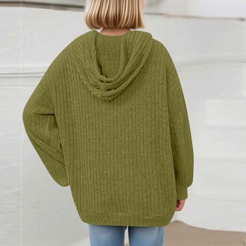Hoodies for Girls Long Sleeve Knitted Pullover Sweatshirts Soft Casual Hoodies with Pockets Comfy Tween Clothes3