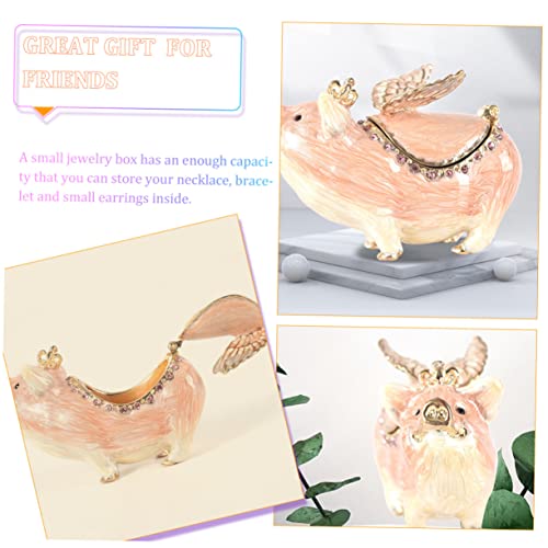 Boîte à bijoux cochon avec ailes d'ange Amosfun boîte à trinkets décorative