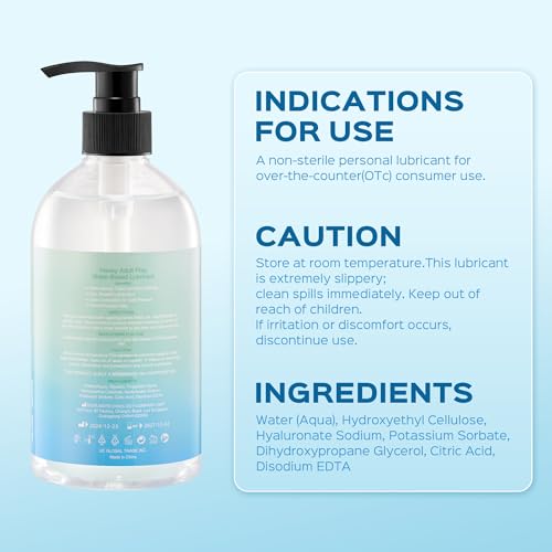 Image of HoneyPlayBox Water Based Lube Personal Lubricant for Men, Women & Couples, Anal Lube, Non-Sticky, Easy-to-Clean, Toy & Condom Compatible, 16.91 Fl Oz
