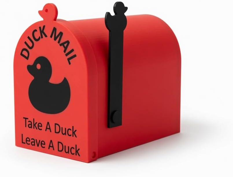Magnetic Cruise Duck Mailbox, Duck Mail Cruise Door Magnet, Take a Duck Leave a Duck Exchange Box, Cruise Cabin Door Decor, Pink and Black
