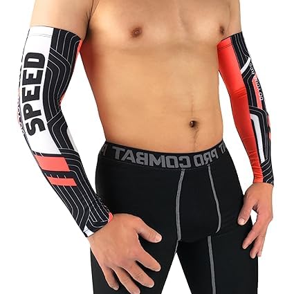 X-LENT Speed Rider Printed Pair Arm Sleeves For Men Women Boys Girls For Sun Protection, Moisture Wicking Sports Compression Sleeves