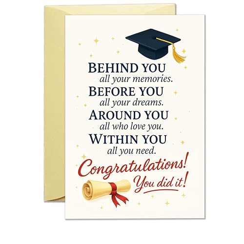 LoLoud Graduation Card for Him Her, 2026 Graduation Gift for High School College Graduates, Congrats Grad Card with Envelope, Premium 300gsm Paper, Blank Inside