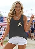 HQP 250th Anniversary USA Tank Tops Women USA T Shirt American Flag Sleeveless 27th of July Patriotic Freedom Tee Tops