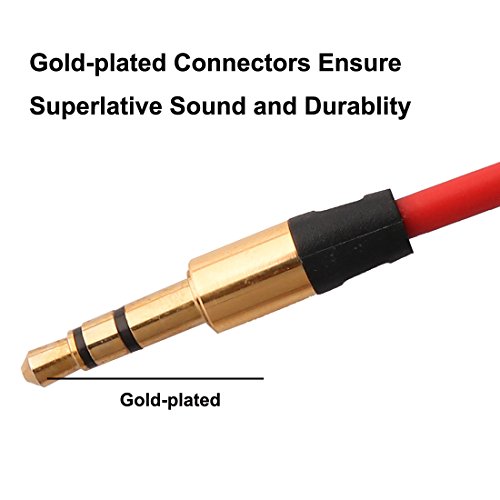 Cable auxiliar estéreo de 3.5mm macho a macho 3 m rojo miniatura 3