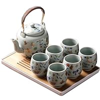 Amazon | トレイ付き紅茶セット、黒磁器ティーセット、ティーポット