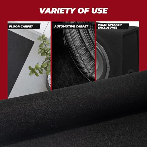 Image of Bbox Black Carpet Non-Woven Fabric | Length: 72 inch (6 ft.), Width: 120 inch (10 ft.) | for Speaker Sub Box Carpet Home, Auto, RV, Boat, Marine, Truck & Car Trunk Liner