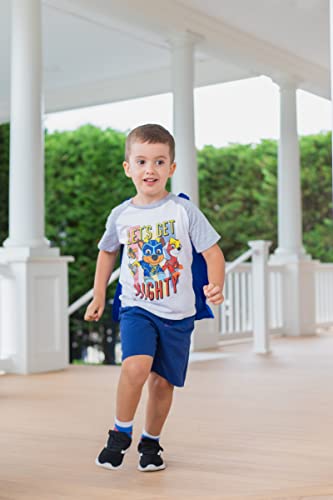 Nickelodeon Paw Patrol Chase Marshall Rubble Big Boys Graphic T-Shirt Capes and Masks 6 Piece Outfit Set2