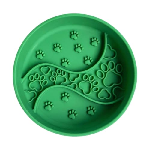 Wyhqgn 知育玩具 シリコン製 フードボウル パズルデザイン 早食い防止皿 食事時間延長 ペット食器 丸洗い可能 スローフィーダーボウル 耐久性 犬 猫の健康的な食事習慣に適用, 緑