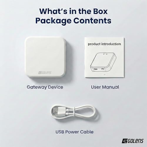 Image of Golens WiFi Gateway Hub for Smart Door Locks | Remote Unlock & Multi-Device Access | Smart Home Connectivity Hub | 50m Long Range | Multi-User Support | 2.4GHz WiFi | Type-C Powered