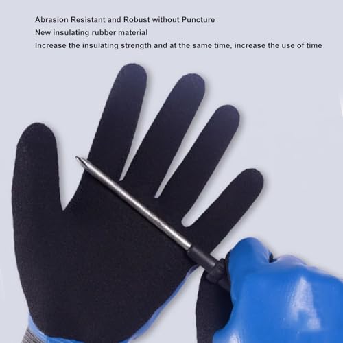 Electrical Insulated Gloves, High Voltage Insulation Work Gloves Flame Retardant Electrician Safety Gloves, Non Slip Electrician Gloves for Electricians Prevent