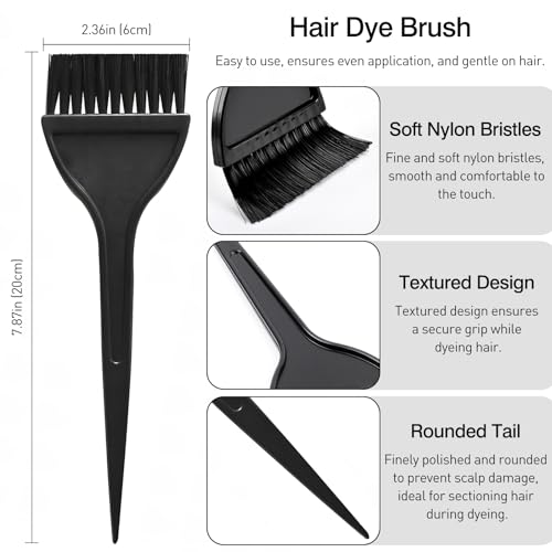 4-piece balayage highlighting kit - black nylon combs amp brush for salon amp home use