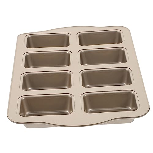 OUNONA Mini Loaf Pan Carbon Steel Baking Tin for Bread Cake Non Stick Metal Loaf Bread Mold with Cavities Baking Supply for Easy Stable Use
