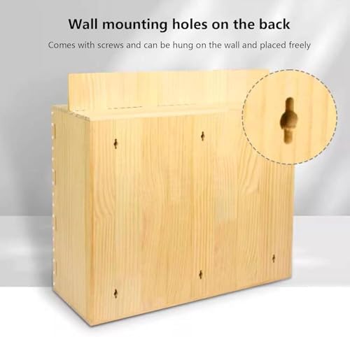 Freestanding Wood Cell Phone Storage Cabinet, 30-Slot Organizer with Clear Acrylic Doors, Wall-Mounted Locker Box for Office & Classroom Use