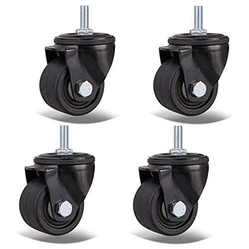 per carichi Pesanti Ruote girevoli 4 Confezione, Industriale Ricambio Ruote con Bino Cuscinetti per Banco da Lavoro Carrello, M16x25mm Perno filettato, Freno + Universale 65mm