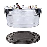 Stainless Steel Beverage Tub + Insulated Multi-Functional Bar Mat for Parties & Events - Wedding Gif