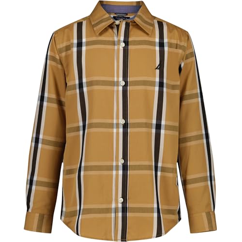 Image of Nautica Boys Long Sleeve Woven Button-Down Shirt, Comfortable, Classic Fit