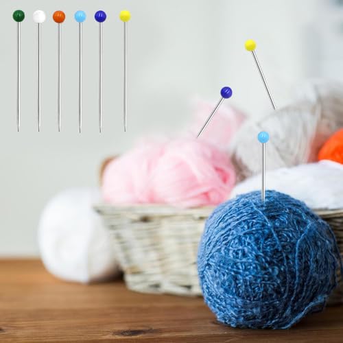 image for Oukitoymer 600PCS Sewing Pins,1.5inch Glass Head Straight Pins for Fab