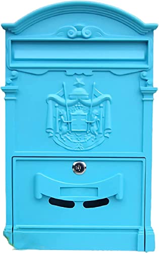 Buzón Vintage para Exteriores Buzón de Correos de Montaje en Pared Buzón de Correos Seguro Estilo Retro con Cerradura Buzón de Correos Casas Buzones para Exterior Buzón d