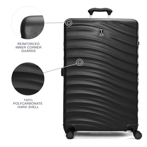 Image of Travelpro Maxlite Air V2 Hardside Expandable Checked Luggage, 8 Spinner Wheels, Lightweight Hard Shell Suitcase, TSA lock, Black, Checked Large 28-Inch