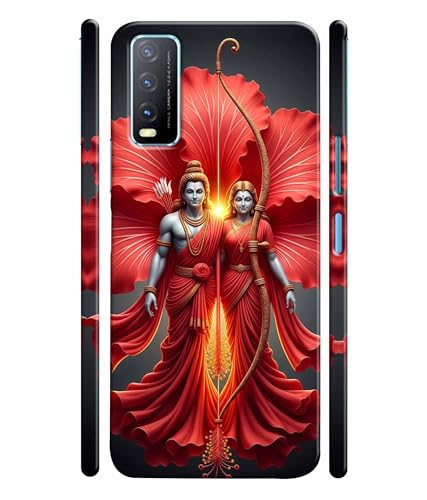 Image of Lord Ram with Sita MATA Printed Hard Back Case Cover & Compatible for Vivo Y20 / Vivo Y20i (Multicolor) - D1806