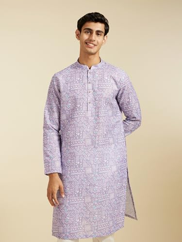 Image of DIWAS BY MANYAVAR Men's Cotton Blend Printed Kurta Set (2pcs)