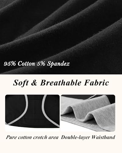 Image of High Waisted Cotton Underwear for Women Postpartum Stretch Breathable Panties Ladies Full Coverage Briefs 5 Pack