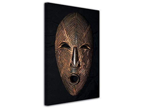DECLINA - Cuadro decorativo de pared para salón, lienzo impreso africano, cuadro de fotos, máscara africana, 30 x 50 cm
