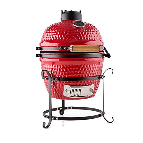 NBZH Ceramic BBQ Oven Smoker Cart outdoor home,Red