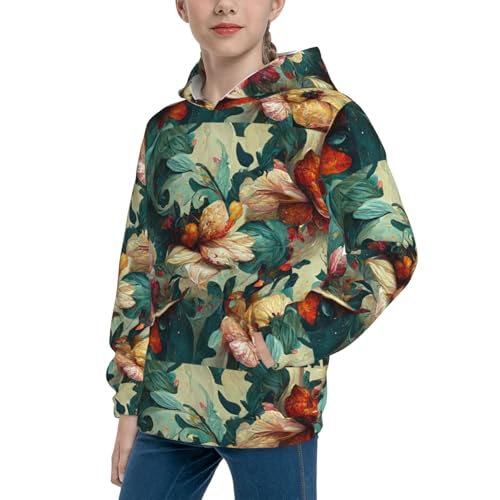 Artistic Abstract Flower Kid Hoodies Boys Sweatshirts Girls Pullover with Pocket2