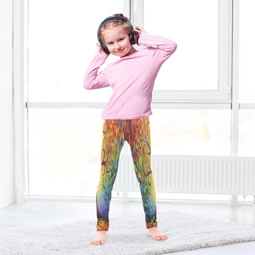 Bolaz Toddler Girls Leggings Printed Yoga Pants Leggings Blue Orange Tree for Kids4