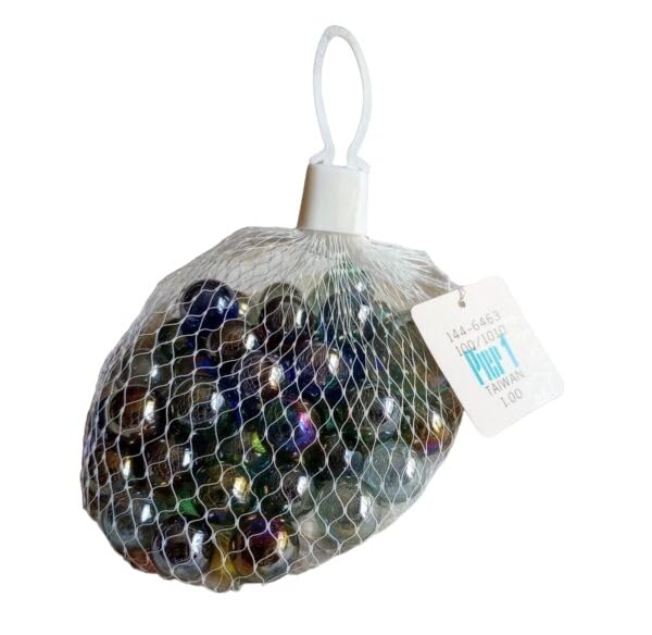 Generic Bag of 40 Irridescent Marbles 1 Large Shooter Marble 39 Regular Size