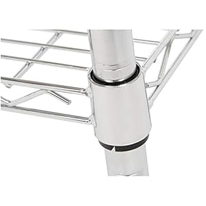 Amazon Basics 3 Tier Metal Basket Rolling Cart with Wood Top Silver