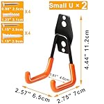 KURUI Heavy Duty Wall Hook for Hanging, 2 Pack Garage Tool Organizer Wall Mount, Metal Garage Storage Hooks for Ladder,Extension,Garden Tool, Small Utility Hook, Hose Holder for Outdoor and Indoors - Image 2