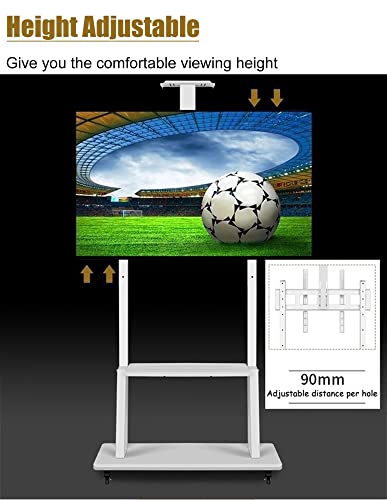 Soporte móvil para TV de 55 a 75 pulgadas, blanco, con ruedas miniatura 4