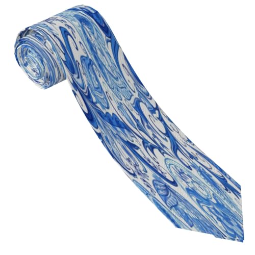 Blue White Floral Paisley Men'S Classic Silk Smooth Tie, Suitable For Pairing With Formal Occasions3