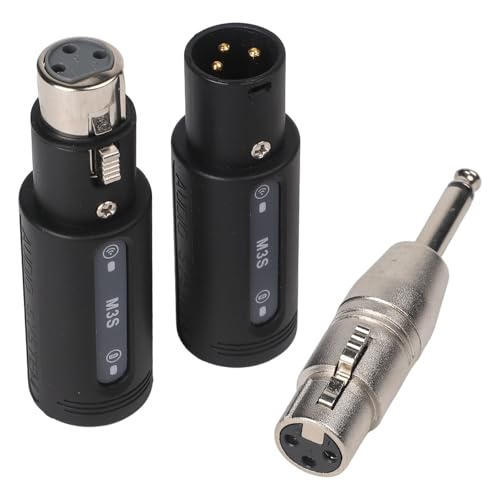 VRTYVEYBB Adaptador de micrófono inalámbrico de alta resolución de 164 pies de alcance y amplificador de micrófono integrado, adaptador convertidor de micrófono inalámbrico, piezas de micrófono